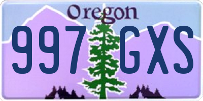 OR license plate 997GXS