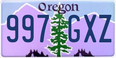 OR license plate 997GXZ