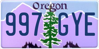 OR license plate 997GYE