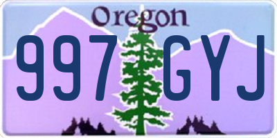 OR license plate 997GYJ