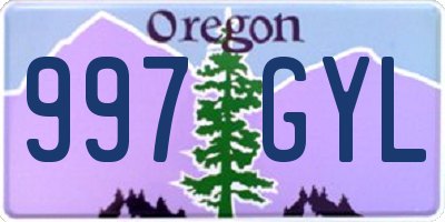 OR license plate 997GYL