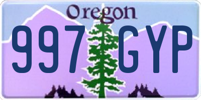 OR license plate 997GYP