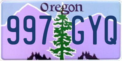 OR license plate 997GYQ