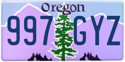OR license plate 997GYZ