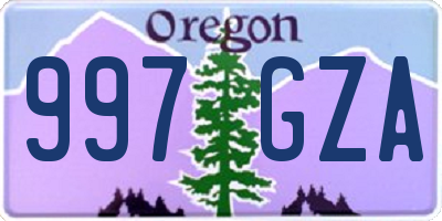 OR license plate 997GZA