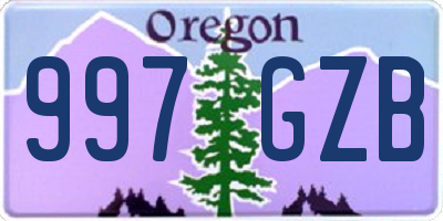 OR license plate 997GZB