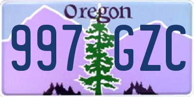 OR license plate 997GZC