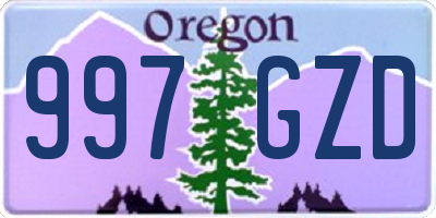 OR license plate 997GZD