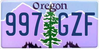 OR license plate 997GZF