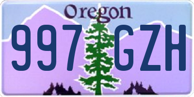 OR license plate 997GZH