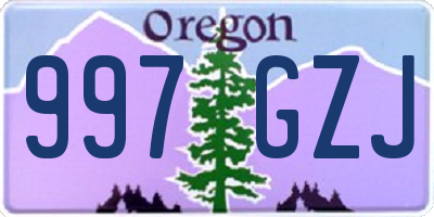 OR license plate 997GZJ