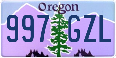 OR license plate 997GZL