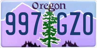 OR license plate 997GZO