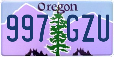 OR license plate 997GZU