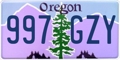 OR license plate 997GZY