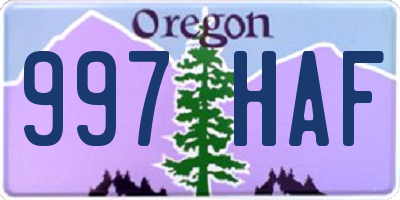 OR license plate 997HAF