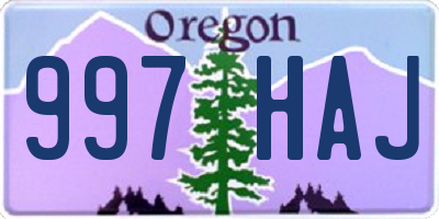 OR license plate 997HAJ