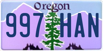 OR license plate 997HAN