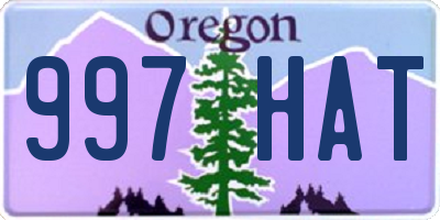 OR license plate 997HAT