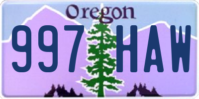 OR license plate 997HAW