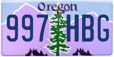 OR license plate 997HBG