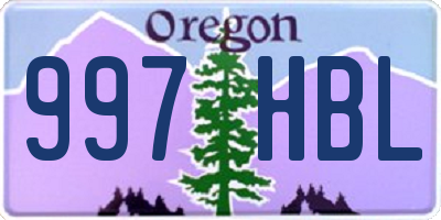 OR license plate 997HBL