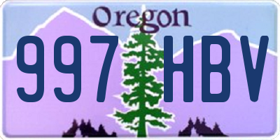 OR license plate 997HBV