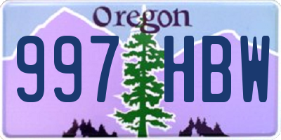 OR license plate 997HBW