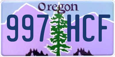 OR license plate 997HCF