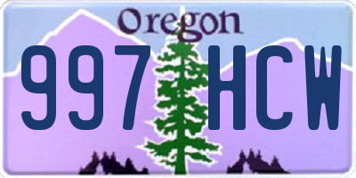 OR license plate 997HCW