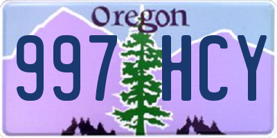 OR license plate 997HCY