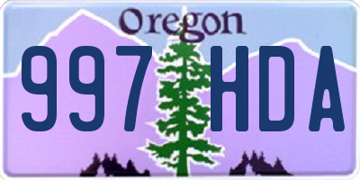 OR license plate 997HDA