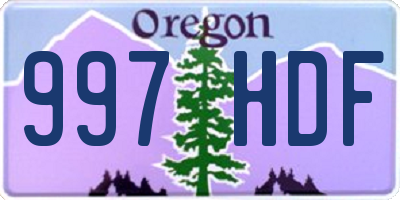 OR license plate 997HDF