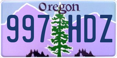 OR license plate 997HDZ