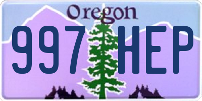 OR license plate 997HEP