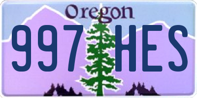 OR license plate 997HES