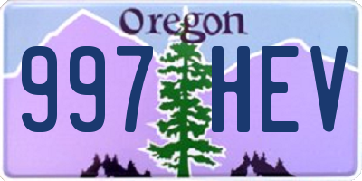 OR license plate 997HEV