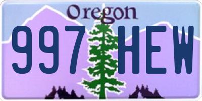 OR license plate 997HEW