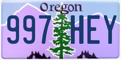 OR license plate 997HEY