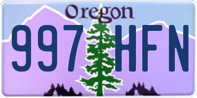 OR license plate 997HFN