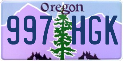 OR license plate 997HGK