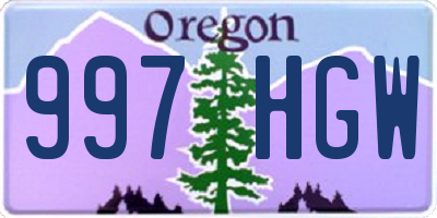 OR license plate 997HGW