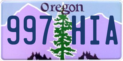 OR license plate 997HIA