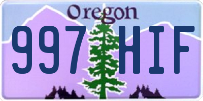 OR license plate 997HIF