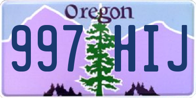 OR license plate 997HIJ