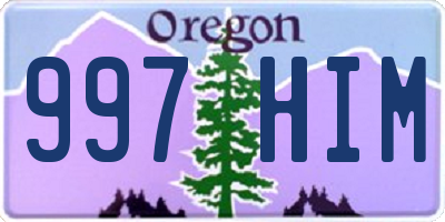 OR license plate 997HIM