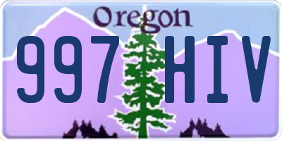 OR license plate 997HIV