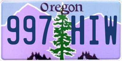 OR license plate 997HIW