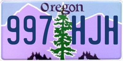 OR license plate 997HJH