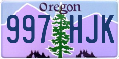 OR license plate 997HJK